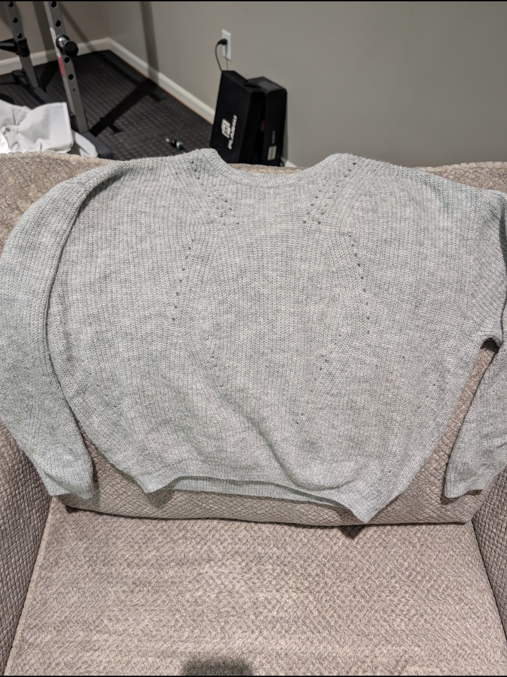 H&M Silver-Thread Light Gray Knit Sweater